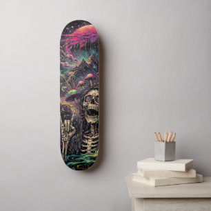 Skateboard Squelette psychédélique unisexe