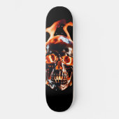 Skateboard Squelette rétro mort brûlant crâne en feu (Recto)