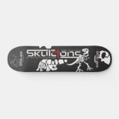 Skateboard SQUELETTES avec T-REX & Triceratops (Horz)