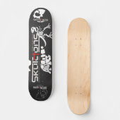 Skateboard SQUELETTES avec T-REX & Triceratops (Recto)