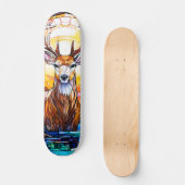 Skateboard Stained Glass Deer (Recto)