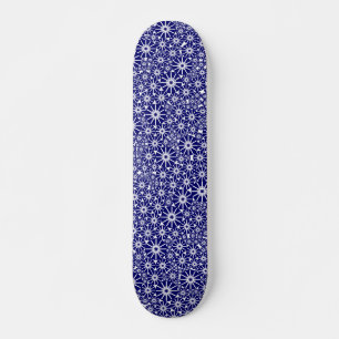 Skateboard Star Wheel Abstrait - Marine en blanc