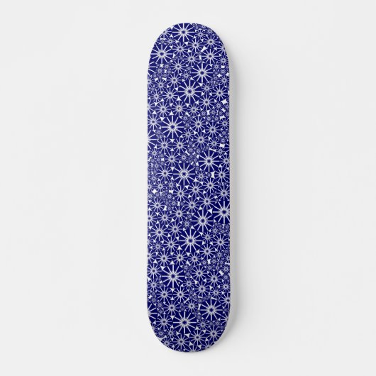 Skateboard Star Wheel Abstrait - Marine en blanc (Devant)