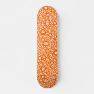 Skateboard Star Wheel Abstrait - Orange en blanc