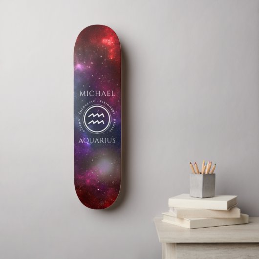 Skateboard Starfield Aquarius Water Bearer Western Zodiac (Art mural)