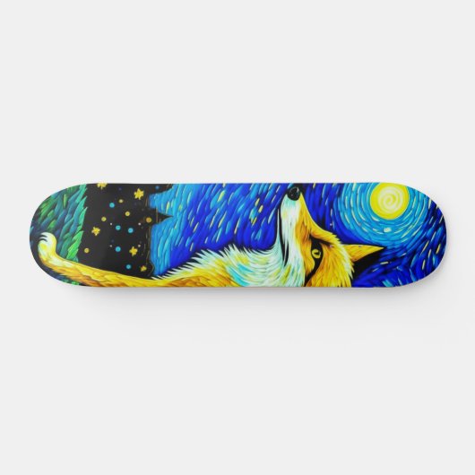 Skateboard Starry Night Fox (Horz)