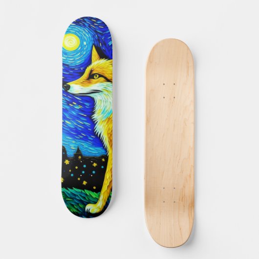 Skateboard Starry Night Fox (Recto)