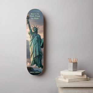 Skateboard Statue de la Liberté 1776–2026 Freedom Skate Art