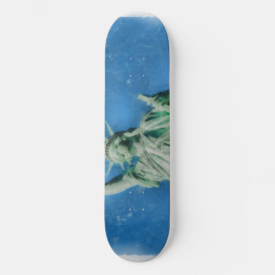 Skateboard Statue de la liberté, peinture d'aquarelles de New