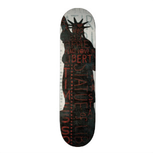 Skateboard Statue de silhouette de liberté
