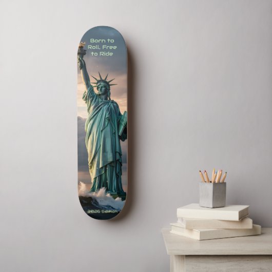 Skateboard Statue of Liberty 1776–2026 Freedom Skate Art (Art mural)