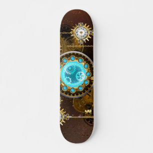 Skateboard Steampunk Arrière - plan rouillé avec des lentille