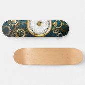 Skateboard Steampunk Arrière - plan turquoise avec Gears (Horz)