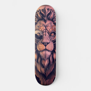 Skateboard Steampunk Couleur Gradient Lion Rustique