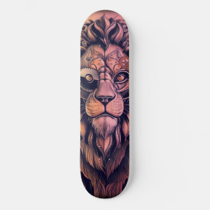 Skateboard Steampunk Couleur Gradient Lion Rustique