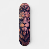 Skateboard Steampunk Couleur Gradient Lion Rustique (Devant)