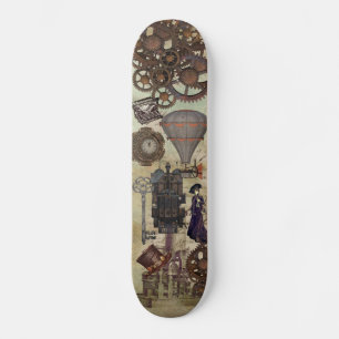 Skateboard Steampunk Cyberpunk Vintage engrenages industriels