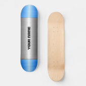 Skateboard Steel metal bleu et silver stainless (Recto)