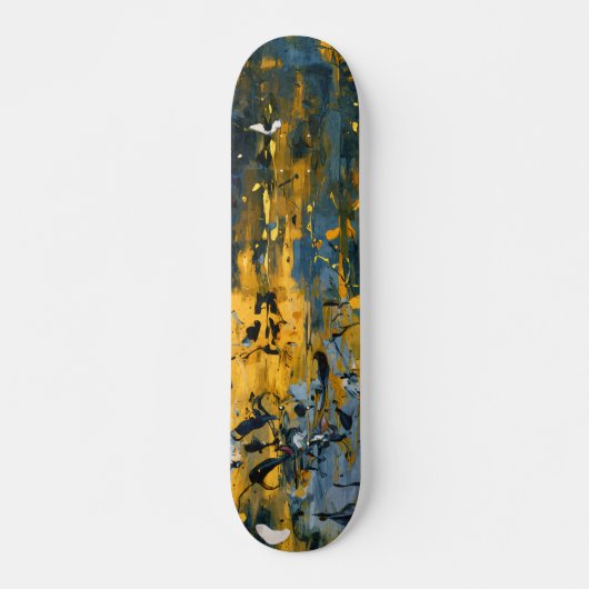 Skateboard Streak Grunge Sarcelle Doré (Devant)