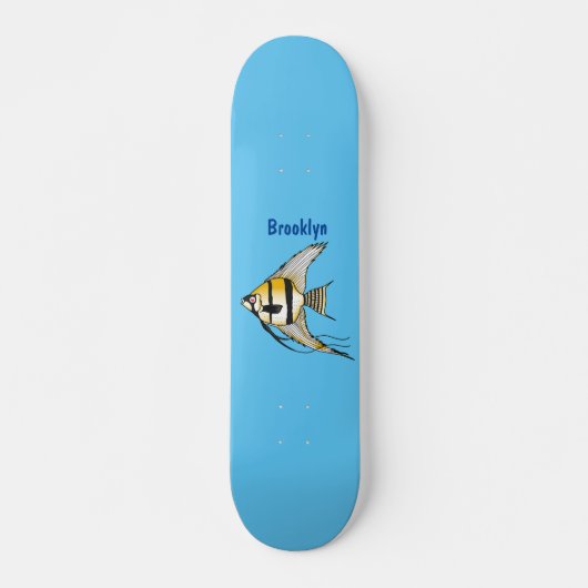 Skateboard Striped angelfish cartoon (Devant)