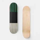 Skateboard Stripes couleur - Vert, Crème et Noir (Recto)
