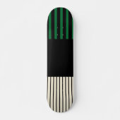 Skateboard Stripes couleur - Vert, Crème et Noir (Devant)
