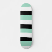Skateboard Stripes inégales - Mint vert, blanc et noir (Devant)