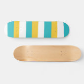 Skateboard Stripes inégales - Turquoise et Jaune (Horz)