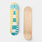 Skateboard Stripes on Stripes - Turquoise et Jaune (Recto)