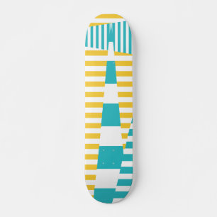 Skateboard Stripes on Stripes - Turquoise et Jaune
