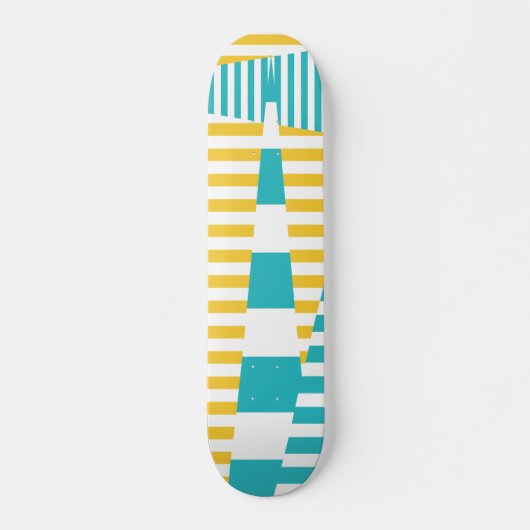 Skateboard Stripes on Stripes - Turquoise et Jaune (Devant)