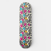 Skateboard Stripes zébrées Abstraites avec pellicule de peint (Recto)