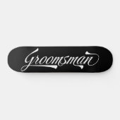 Skateboard Style Black Retro Typographie Groomsman Skateboar (Horz)