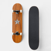 Skateboard Style Chrome Star nautique sur le plateau de teck (Recto)