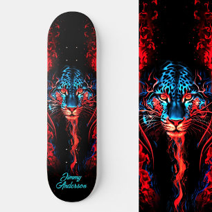 Skateboard Style Cool bleu et rouge vif