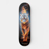 Skateboard Style Cool brillant et blanc Tigre Frise (Recto)