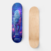 Skateboard Style Cool de guépard bleu vif (Recto)