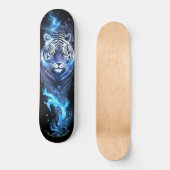 Skateboard Style Cool Tiger Blanc et Bleu (Recto)