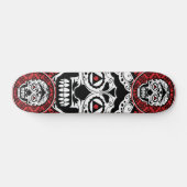 Skateboard Style crâne rouge noir et blanc (Horz)