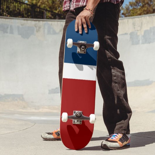 Skateboard Style de bloc de couleur bleu blanc