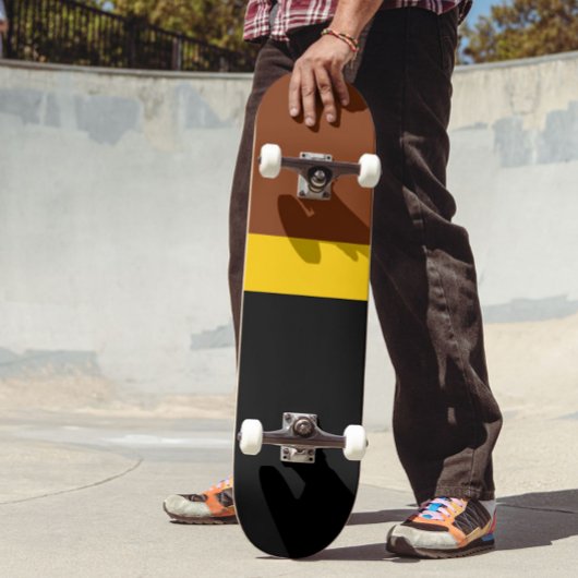 Skateboard Style de bloc de couleur Brown jaune