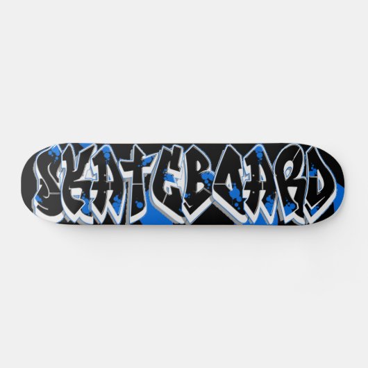 Skateboard style graffiti bleu et noir (Horz)