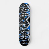 Skateboard style graffiti bleu et noir (Recto)
