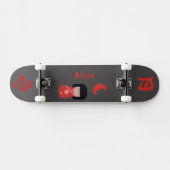Skateboard Style japonais de fille avec Monogramme "Lune" et  (Horz)