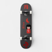 Skateboard Style japonais de fille avec Monogramme "Lune" et  (Recto)