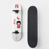 Skateboard Style japonais de fille avec Monogramme "Lune" et  (Recto)