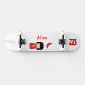 Skateboard Style japonais de fille avec Monogramme "Lune" et  (Horz)