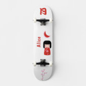Skateboard Style japonais de fille avec Monogramme "Lune" et  (Recto)