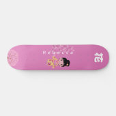 Skateboard Style japonais féminin avec Monogramme "Fleur" (Horz)
