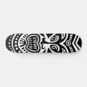 Skateboard Style Masque Tiki - Noir sur Blanc (Horz)